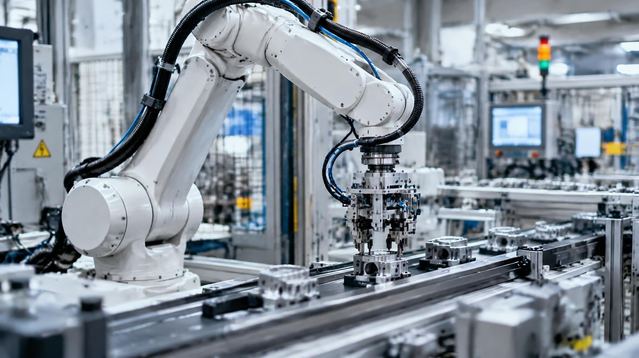 Robotic arm on an automated production line