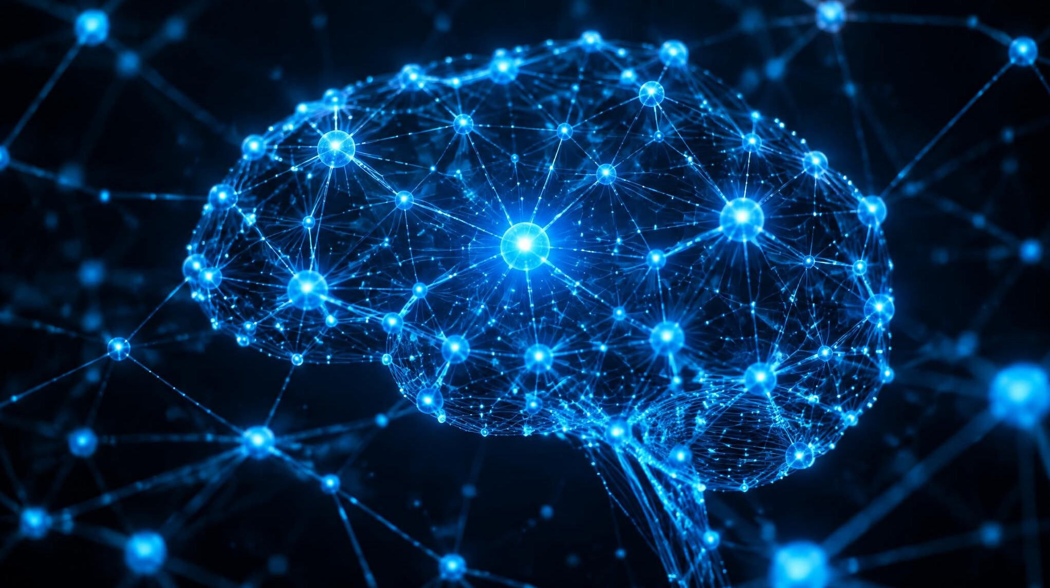 Abstract visualization of artificial intelligence network